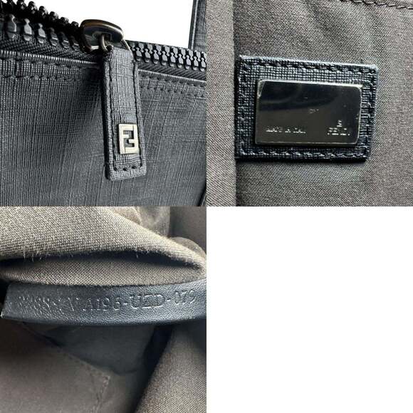 Fendi Men's PVC Coated Canvas Shoulder Bag, Black, z8068